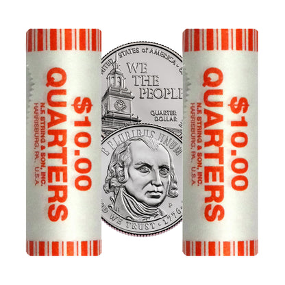 2026 - P and D U.S. Constitution Quarter Two 40 Coin Rolls | 1776–2026 America 250 Semiquincentennial Coin