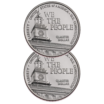 2026 P&D U.S. Constitution Quarter 2-Coin BU Set | Philadelphia & Denver Mint | 1776-2026 America 250