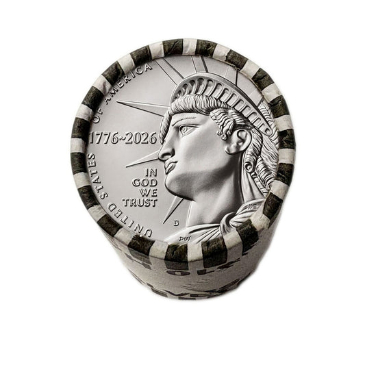 2026 D Mint 3 Roll Set - Nickel, Dime, and Half Dollar - 1776-2026 Dual Date Semiquincentennial Coinage Denver (D) Mint + Bonus 3 Coin Gift