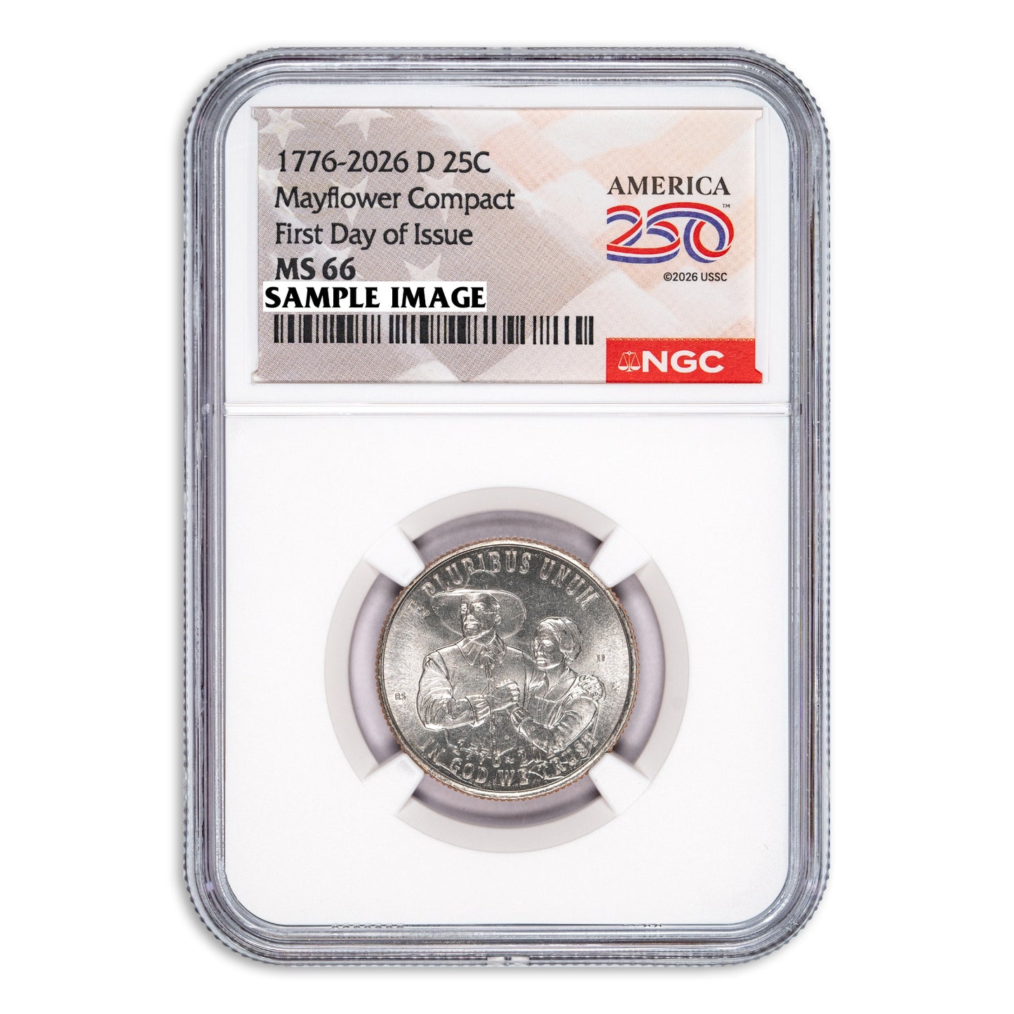 2026 NGC MS66 P & D Mayflower Compact Quarter 2-Coin Set - Semiquincentennial Collection
