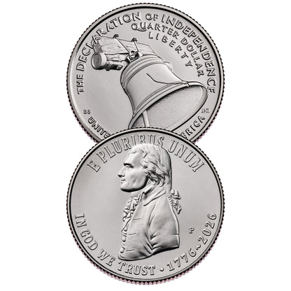 2026 - P and D Declaration of Independence Quarter 2 Coin Set Semiquincentennial Coin Collection