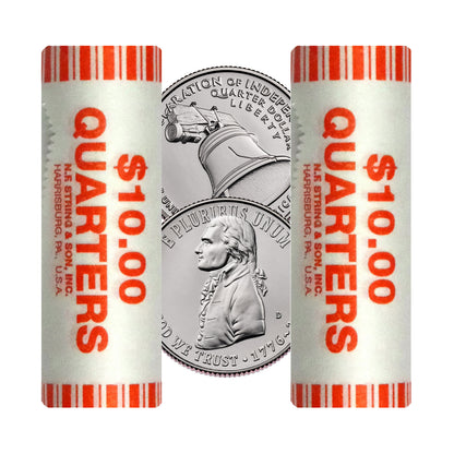 2026 - P and D Declaration of Independence Quarter Two 40 Coin Rolls Semiquincentennial Coin Collection SemiQ