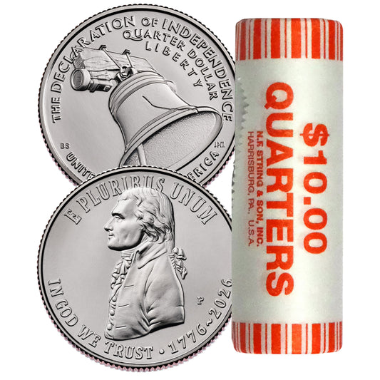 2026-P Declaration of Independence Quarter 40-Coin BU Roll – Philadelphia Mint | 1776–2026 America 250