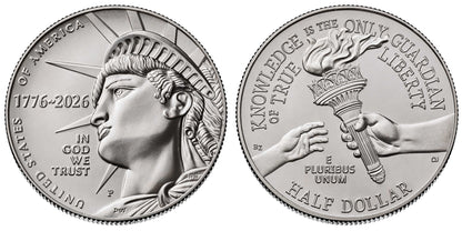 2026 P&D Enduring Liberty Half Dollar 2-Coin Set - Brilliant Uncirculated