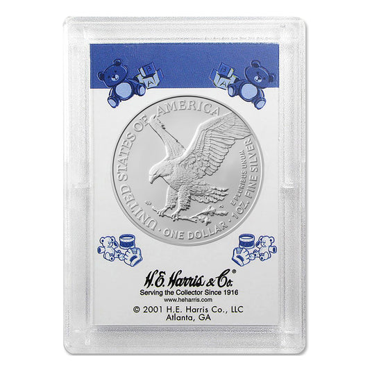 2026 American Silver Eagle BU - "It's a Boy" Gift Holder - .999 Fine Silver