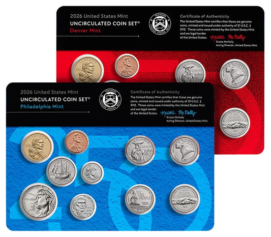 Presale! 2026 P&D U.S. Mint Uncirculated 20-Coin Mint Set - Dual Dated 1776-2026 Semiquincentennial Penny Included