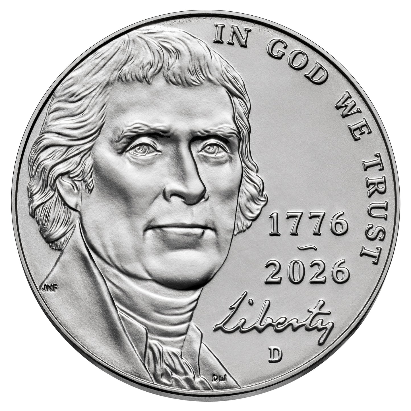 2026 P, D Jefferson Nickel Dual Date 1776 - 2026 - Uncirculated 2 Coin Set