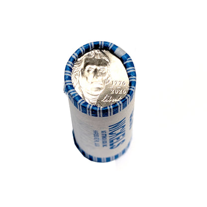 2026 D Mint 3 Roll Set - Nickel, Dime, and Half Dollar - 1776-2026 Dual Date Semiquincentennial Coinage Denver (D) Mint + Bonus 4 Coin Gift