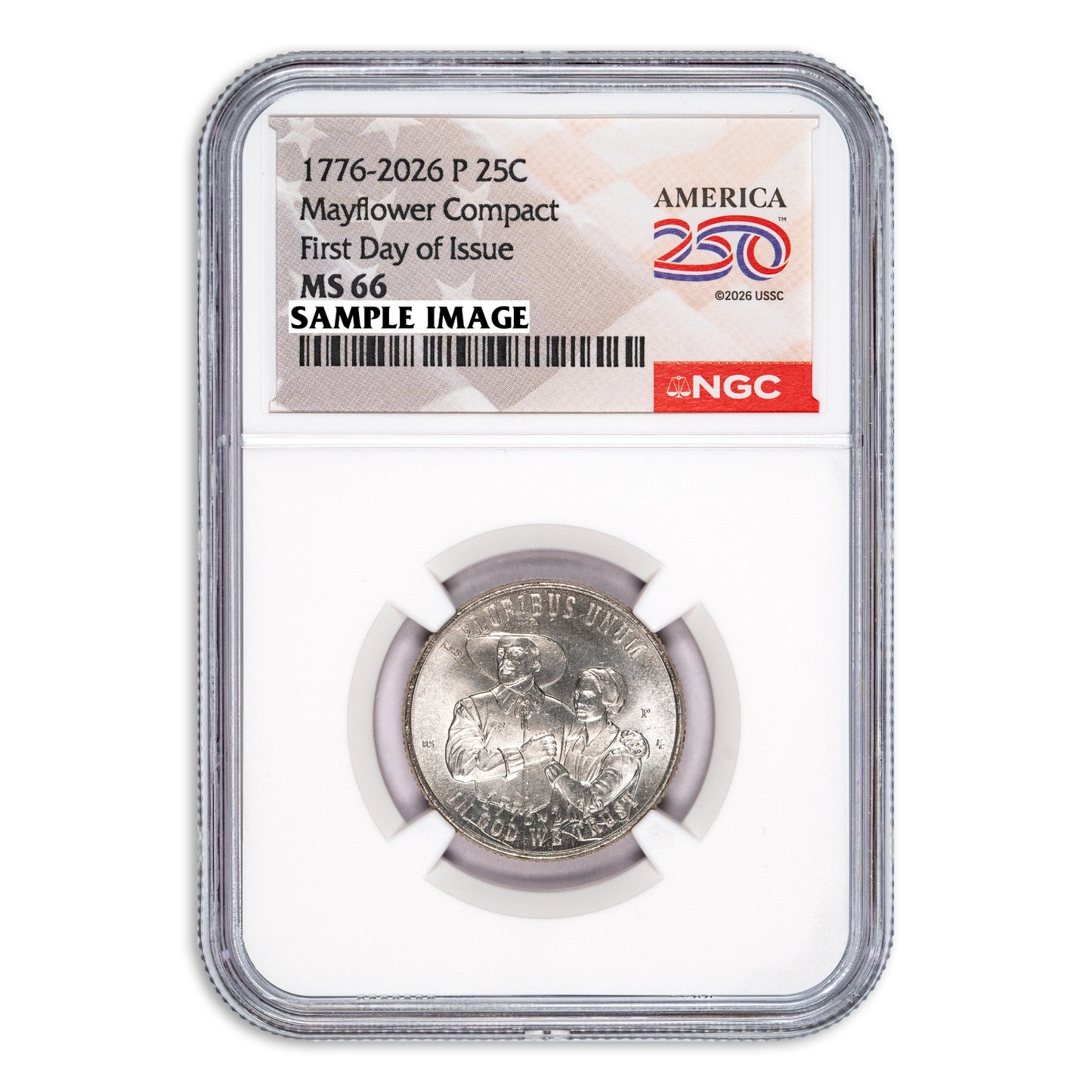 2026 NGC MS66 P & D Mayflower Compact Quarter 2-Coin Set - Semiquincentennial Collection