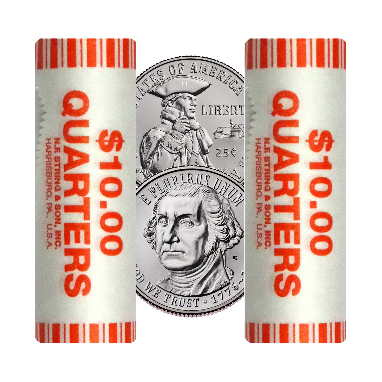 2026 - P and D  Revolutionary War Quarter Two 40 Coin Rolls Semiquincentennial Coin Collection SemiQ