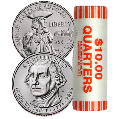 2026 - D Revolutionary War Quarter 40 Coin Roll Semiquincentennial Coin Collection SemiQ