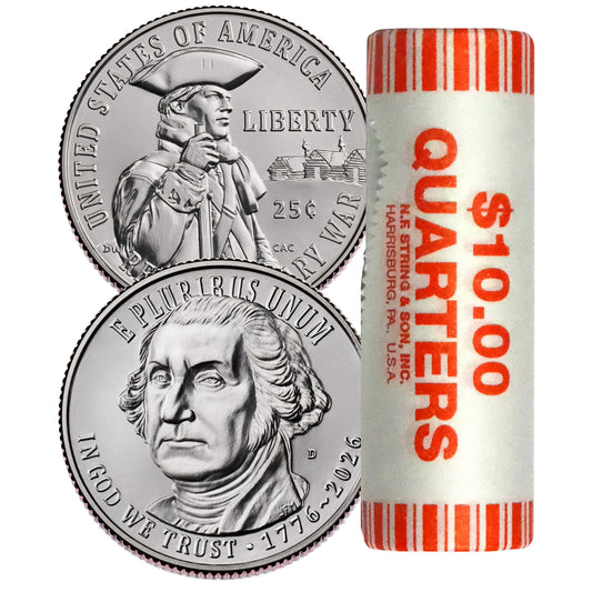 2026 - D Revolutionary War Quarter 40 Coin Roll Semiquincentennial Coin Collection SemiQ