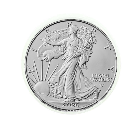 Presale! 2026 U.S. Silver Eagle Gem Brilliant Uncirculated in Plastic Air-Tite Holder with Certificate of Authenticity