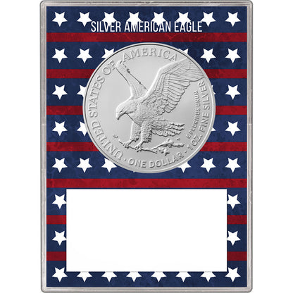 Presale! 2026 U.S. Silver Eagle in Patriotic American Flag Gift Holder - Gem Brilliant Uncirculated