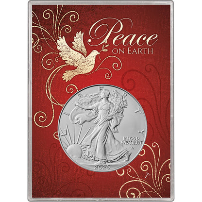 Presale! 2026 U.S. Silver Eagle in Peace on Earth Dove Gift Holder - Gem Brilliant Uncirculated