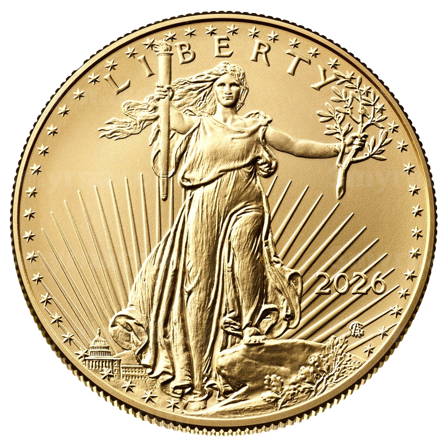 2026 American Gold Eagle 1/10th Ounce Gold Coin .9167 Fine Gold in Black Tetra Holder