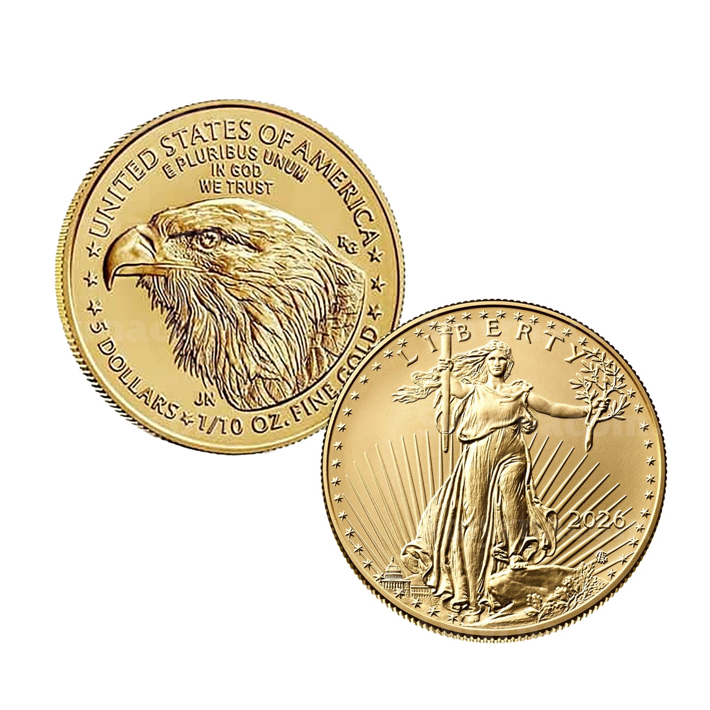 2026 American Gold Eagle 1/10th Ounce Gold Coin .9167 Fine Gold in Black Tetra Holder