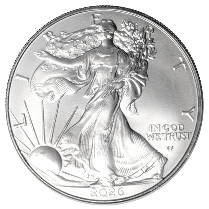 2026 American Silver Eagle BU - .999 Fine Silver - Air-Tite Holder with COA