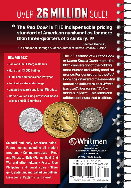 2027 Official Red Book® Guide to U.S. Coin Values — Spiral Bound 80th Edition with 3-Coin Starter Set