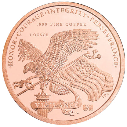 USA 250th Anniversary 1 oz .999 Fine Copper Round