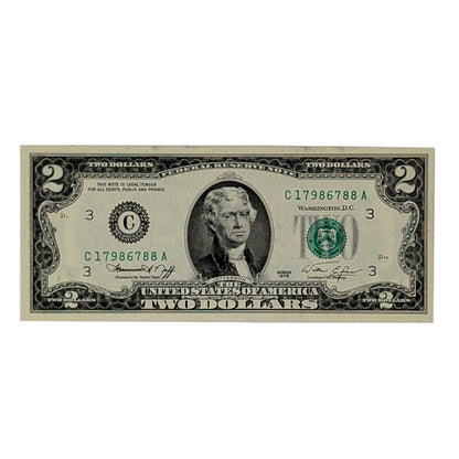 1976 $2 Bills from the Bicentennial Series Issue in Brilliant Uncirculated (BU) Condition- Set of 5 - Serial Numbers Will Vary