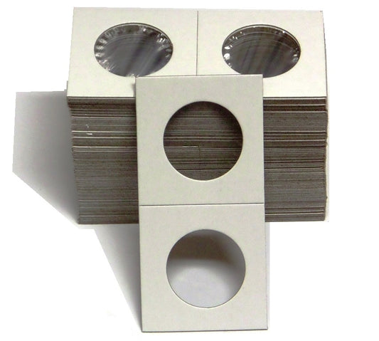 Pack of 100 - 2x2 Cardboard Coin Holder - Half Dollar and Small Dollar Size