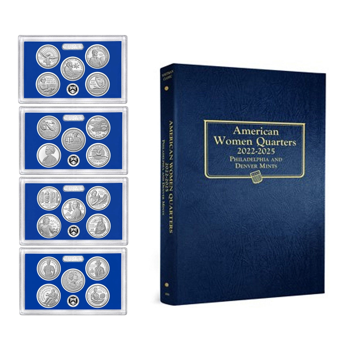 2022 - 2025 S Clad Proof American Women Quarter Sets with Whitman Classics #5150 Archival Quality Album