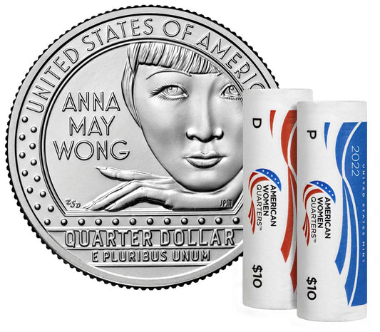 2022 - P and D Anna May Wong, American Women Quarter Series 2 Roll Set