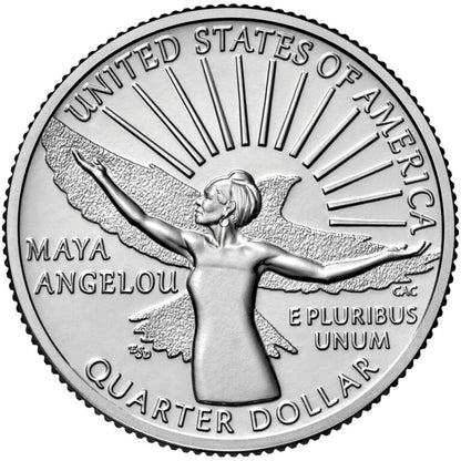 2022 - P Maya Angelou, American Women Quarter Series 40 Coin Roll