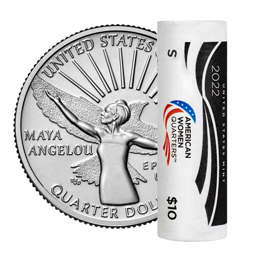 2022 - S Maya Angelou, American Women Quarter Series 40 Coin Roll