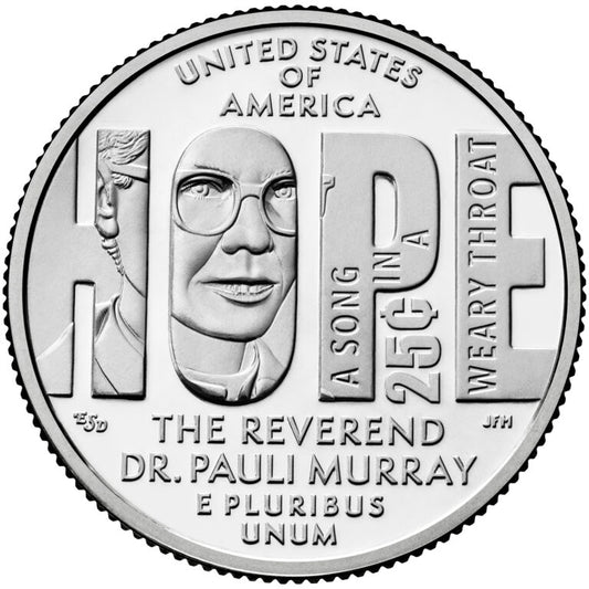 2024 - P and D Rev Dr. Pauli Murray, American Women Quarter Series 2 Coin