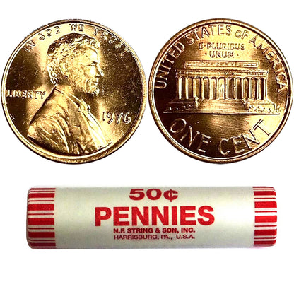 1976 - P Bicentennial Lincoln Cent Roll - Memorial Cent Reverse