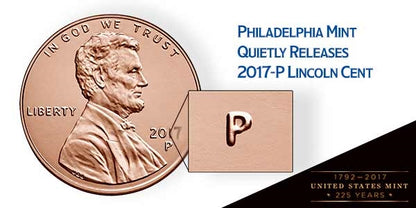 2017-P Lincoln Shield Cent 10-Roll Set (500 Coins) - Historic First P Mint Mark