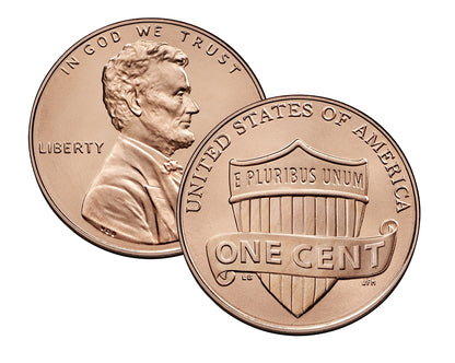 2019-P Lincoln Shield Cent 50-Coin Roll - Union Shield Design