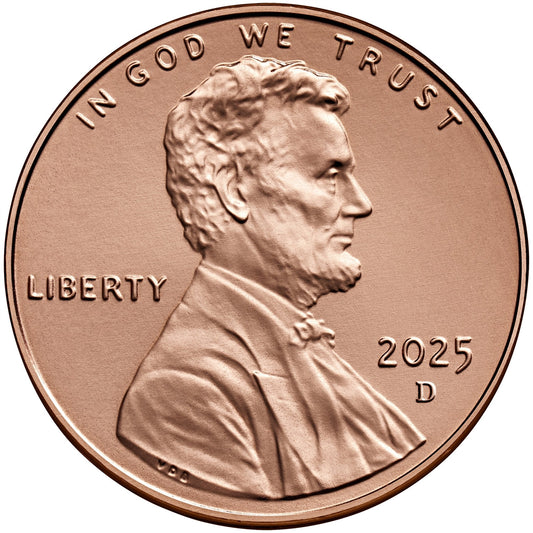 2025-D Lincoln Cent Roll - Union Shield Design (50 Coins)