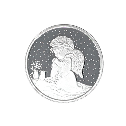 2025 Christmas Angel 1oz .999 Fine Silver Round in Ornament Holder