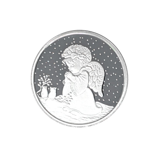 2025 Christmas Angel 1oz .999 Fine Silver Round in Ornament Holder