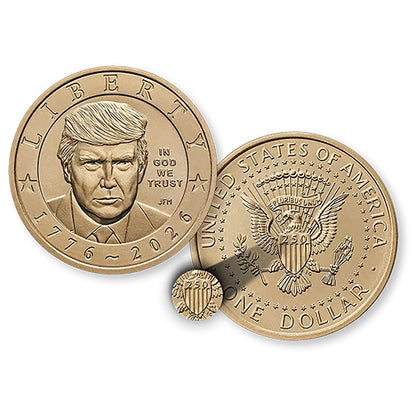 2026 President Donald J. Trump - $1 Coin - P Single Coin in Air-Tite Capsule