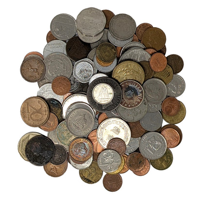 Foreign 1 Pound Mix with 1 Guaranteed Silver Coin - Over 100 Coins - World Coins - Asia, South America, Europe, Australia, India, China, Mexico