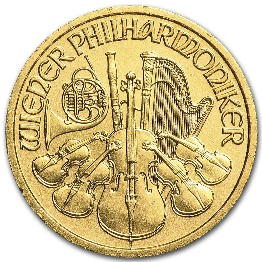 1999 Austrian Philharmonic 1/10th Ounce Gold Coin
