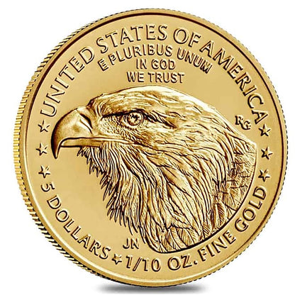 2025 American Gold Eagle 1/10th Ounce Gold Coin .9167 Fine Gold in Black Tetra Holder