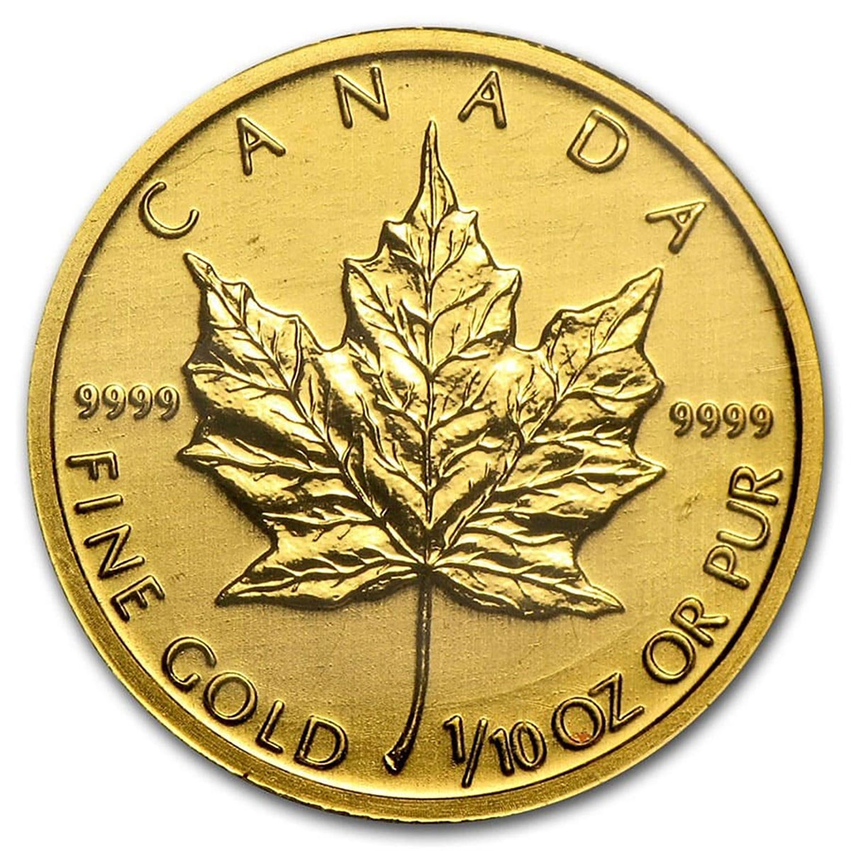 Year Our Choice - Canadian Maple Leaf 1/10th Ounce Gold Coin .9999 Fine Gold