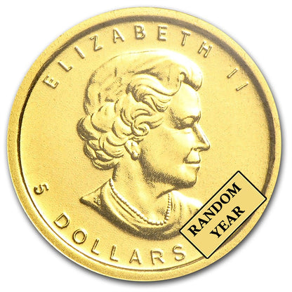 Year Our Choice - Canadian Maple Leaf 1/10th Ounce Gold Coin .9999 Fine Gold