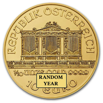 Year Our Choice - Austrian Philharmonic 1/10th Ounce Gold Coin .9999 Fine Gold