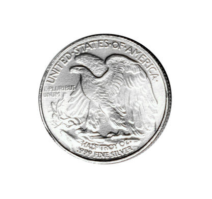 1/2 oz .999 Fine Silver Round - Walking Liberty - Single Coin