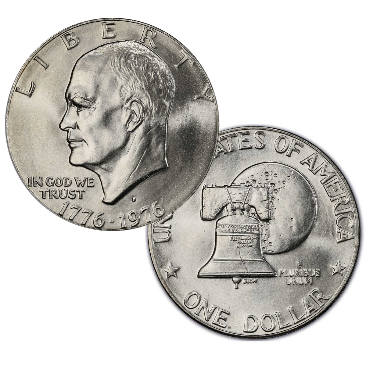 1976 D Type 2 BU Uncirculated Eisenhower Dollar