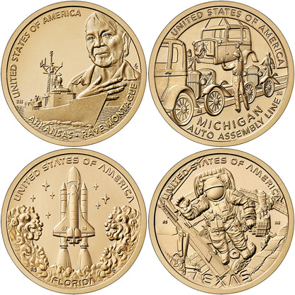 2025 D American Innovation 4 Coin Set $1 Coins - Denver Mint