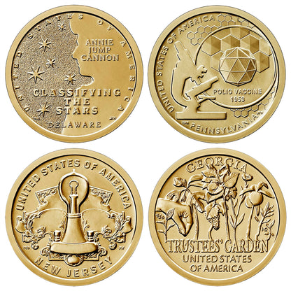 2019 P and D American Innovation 8 Coin Set $1 Coins - Philadelphia and Denver Mint