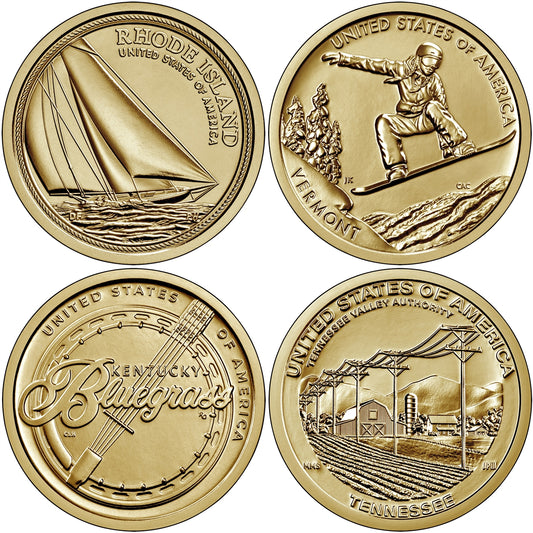 2022 P and D American Innovation 8 Coin Set $1 Coins - Philadelphia and Denver Mint