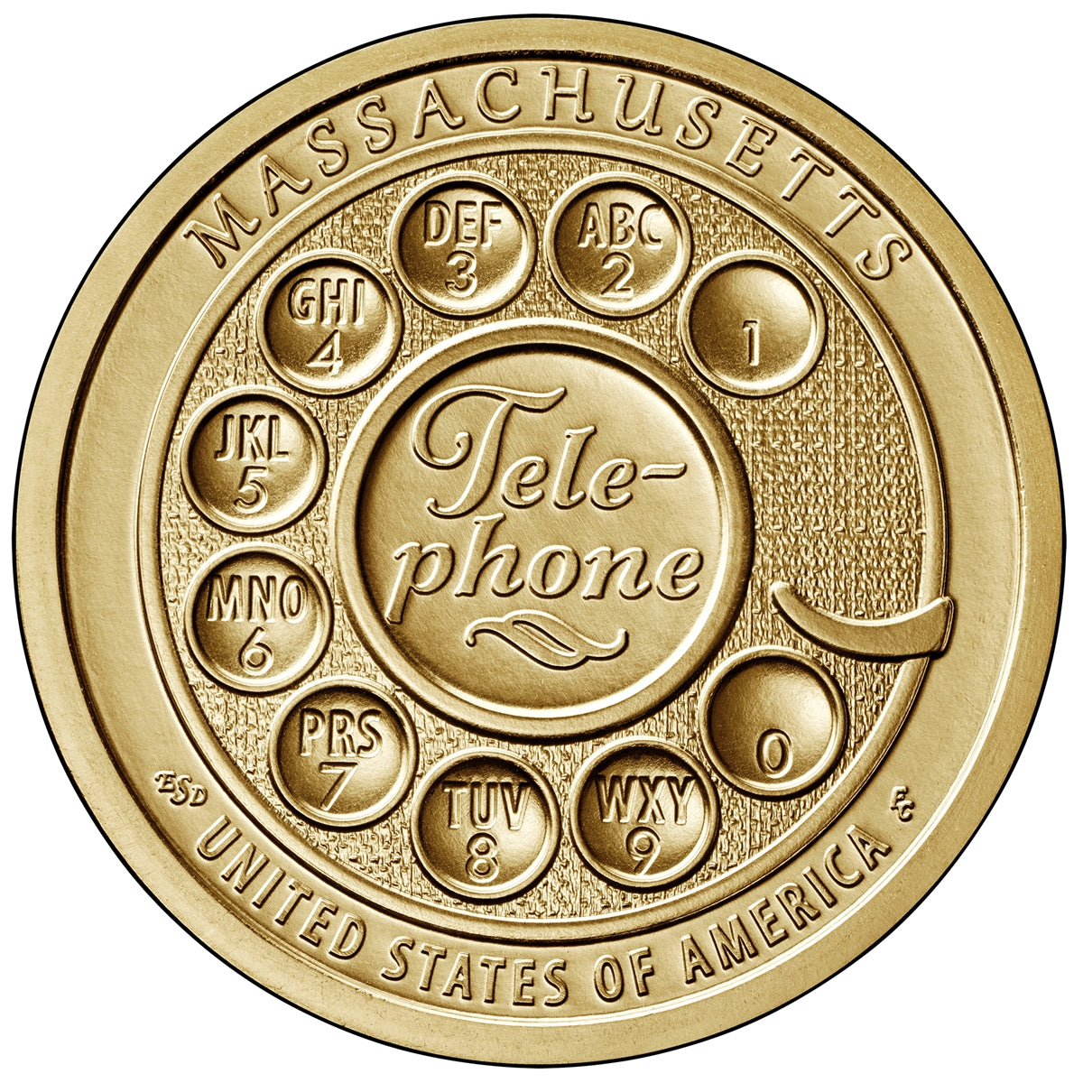 2020 American Innovation Massachusetts - Invention of the Telephone $1 Coin - P and D 2 Coin Set